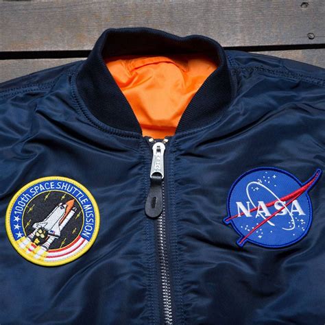 blue space shuttle replica flight jacket|nasa ma 1 flight jacket.